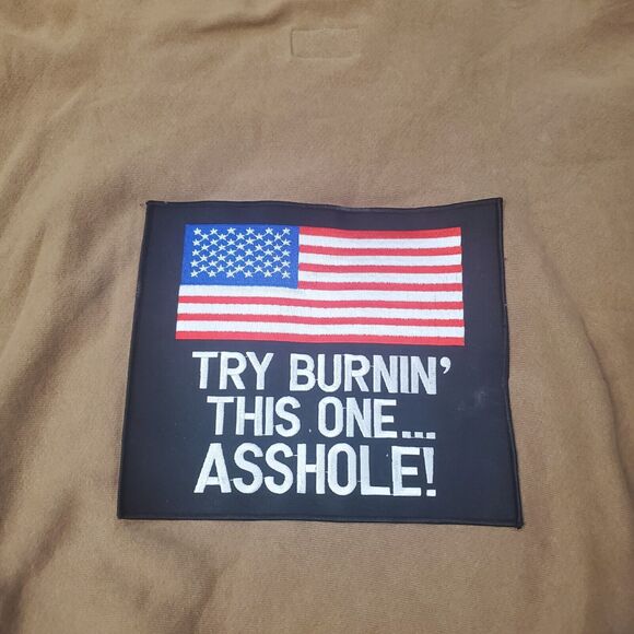 Vintage 90s Sz Large America MADE IN USA Spell Out Stitched Crewneck Sweatshirt - Picture 4 of 11